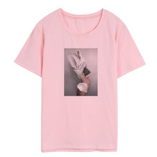 Pink Summer Arrivals Fashion Art Aesthetics Harajuku Cool Flowers Feather Print Casual Vintage T Shirt Women Tee Shirt Femme 2024 - buy cheap