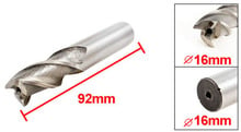 HSS-AL Straight Shank 3 Flutes End Mills Cutter 16mm x 16mm x 32mm x 92mm 2024 - buy cheap