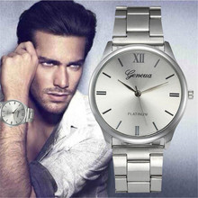 men's watch Stainless Steel Silver Analog Quartz WristWatches Relogio Masculino Clock Men Hot Fashion Business saat erkekler 2024 - buy cheap