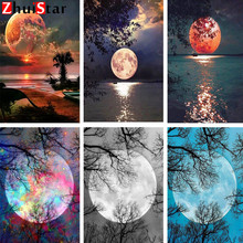 Diamond Painting Full Square Drill Moon Rhinestones Pictures Diamond Embroidery Sale Scenic Cross Stitch Mosaic Gift ZZZ 2024 - buy cheap