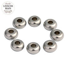 LINSOIR 50pcs/lot Round Stainless Steel Large Big Hole Beads Silver Tone 6mm Metal Spacer Beads For Diy Jewelry Making F5455 2024 - buy cheap