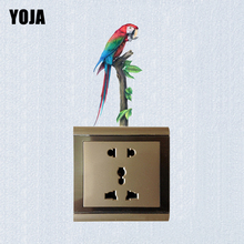 YOJA Unique Standing On The Branches Parrot Creative Switch Wall Sticker Room Bedroom Decor Personalized 10SS0136 2024 - buy cheap