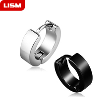 1 Pair Trendy Fashion Women Men Punk Gothic Stainless Steel Simple Round Stud Earrings Lover 4 Colors Earring Jewelry 2024 - buy cheap