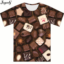 Joyonly meninos meninas verão marca 3d camiseta adorável sobremesa chocolate camisa t camisa engraçado t camisas crianças comida casual camisetas topos 2024 - compre barato