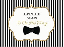 Little Man Bow Tie Mustache Gold Glitter Black Striped photography backgrounds   Computer print birthday backdrop 2024 - buy cheap