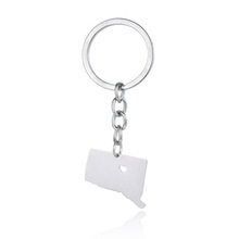 Elfin New Stainless Steel Connecticut Map Keychain Silver Color Car Bag Connecticut Keyring Map Jewellery Gift 2024 - buy cheap