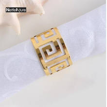 Hot Sale Fashion Stainless Steel Hollow Out Napkin Rings Napkin Holder Serviette Ring Hotel Wedding Supplies Banquet Decoration 2024 - buy cheap