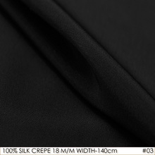 100%  SILK CREPE DE CHINE 140cm width 18momme Natural Silk Dress Fabric crepe de chine silk Wedding Fabric Black NO 03 2024 - buy cheap