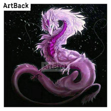 5d diamond painting purple dragon animal full square drill 3d diamond embroidery rhinestone stick drill embroidery 2024 - buy cheap