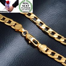 OMHXZJ Wholesale Personality Fashion Unisex Party Wedding Gift Gold 10MM Figaro Chain 18KT Gold Chain Necklace NC156 2024 - buy cheap