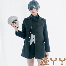 Kuroshitsuji-traje de demonio de Ciel Phantomhive, traje de Anime de Butler negro, Cosplay, tiene Ojo con máscara 2024 - compra barato