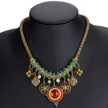 Fashion Bohemian Choker Collar Statement Necklace For Women Colorful Beads Crystal Flower Necklace Boho Chain Vintage Jewelry 2024 - buy cheap
