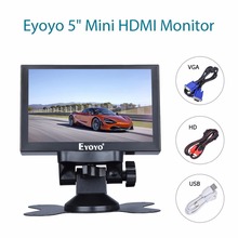 Eyoyo monitor portátil de 5 pulgadas 800x480 pantalla LCD TFT de visión trasera del coche con BNC/VGA/AV/HDMI salida del Monitor DSLR incorporado Spe 2024 - compra barato