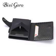 BISI GORO 2019 New Card Holder Carbon Fiber PU Leather Coin Wallet RFID Blocking Men and Women Card Case Travel Drop-shipping 2024 - buy cheap