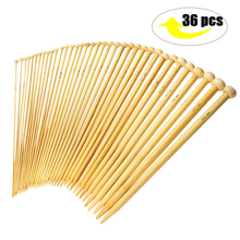 36PCS Bamboo Knitting Needles Set Single Pointed Carbonized Needles For Knitting 9 Inches Length, 2.0-10.0mm for Knitting Tools 2024 - buy cheap