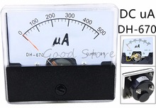 Painel amperímetro analógico DH-670 dc 50ua 100ua 200ua 300ua 500ua 2024 - compre barato