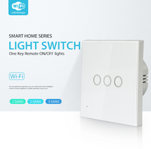 Interruptor de luz de pared Wifi inteligente 3 Gang Touch/WiFi remoto Smart Home Touch Switch compatible con Alexa, eco de Google 2024 - compra barato