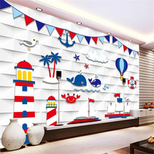 Beibehang пользовательские обои 3D стерео Средиземноморский стиль фон гостиная детская комната свежие обои 3d papel de parede 2024 - купить недорого