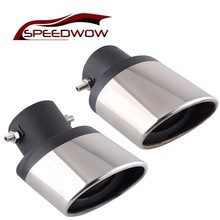 SPEEDWOW Universal Car Auto Exhaust Muffler Tip Stainless Steel Pipe Trim Modified Silencer Round Tip Exhaust Tip Pipes 2024 - buy cheap