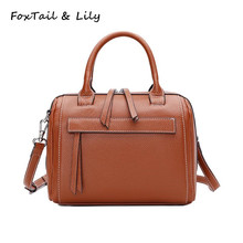 FoxTail & Lily Ladies Real Cow Leather Handbags Women Genuine Leather Tote Messenger Bags High Quality Designer Luxury Brand Bag 2024 - buy cheap