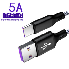 Cable USB tipo C de carga rápida para móvil, cargador súper rápido 5A para Huawei Mate 20 P20 Pro, Samsung S9 8 2024 - compra barato