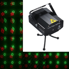 LED диско свет новейший мини лазерный проектор рождественские украшения лазерный сценический свет Dj звук Вечеринка огни DJ шоу Рождественский свет 2024 - купить недорого