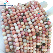 CAMDOE DANLEN Natural Stone Beads Pink Opal Round Beads 6 8 10 12mm Fit DIY Charms Bracelet Necklace Beads For Jewelry Making 2024 - buy cheap
