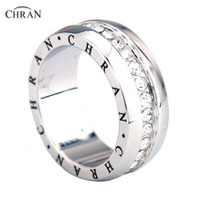 Chran Exquisite Silver Crystal Wedding Rings For Women Bijoux Anel Femme Engagement Ring Statement Jewelry Lover Gifts 2024 - buy cheap