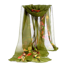 #Z30 Luxury Scarf Women Soft Chiffon Wrap scarf Hijab Spring Autumn Thin Ladies Shawls Scarves Green Bufandas Invierno Mujer 2024 - buy cheap
