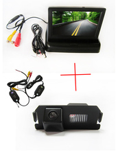 Free Shipping!!!WIFI CCD Car Rear View Camera for HYUNDAI I30 GENESIS COUPE Tiburon KIA SOUL,with 4.3 Inch foldable LCD Monitor 2024 - buy cheap