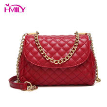 HMILY Women's Bags High Quality Leather Chain Handbags Female Luxury Diamond Square Striped Bag PU Leather Ladies Messenger Bags 2024 - buy cheap