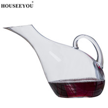 Houseeyou 650/2000 ml forma cisne vinho decanter cristal vidro aerador recipiente dispensador de vinho carafe com alça garrafa de vinho jarro 2024 - compre barato