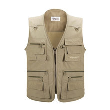 Middle-aged Man Camera Photography Vest Multi-pockets Mountaineering Fishing Sports Director Reporter Soft Plus Size Waistcoat 2024 - buy cheap