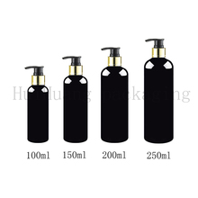 30pcs/lot 100/150/200/250ml black gold collar screw shampoo lotion pump plastic bottle,soap dispenser cosmetic packaging bottles 2024 - buy cheap