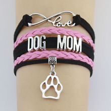 10PC/lot Infinity Love Dog Mom Paw Charm Wrap Bracelets Dogs Paw Print Charms Animal Bracelet Gift Women & Men Bracelets Jewelry 2024 - buy cheap