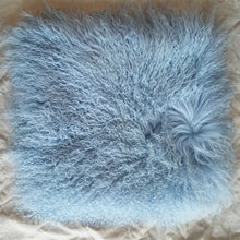 Light Blue Luxury Mongolian Lamb Fur Pillow Cover Chair Real Fur Cushion Covers For Sofa Decorative Pillows 2024 - buy cheap