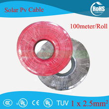 Cable fotovoltaico/TUV para conexión de paneles PV/cable PV con aprobación UV, 100 m/rollo, 2,5mm, sq (14 AWG) 2024 - compra barato