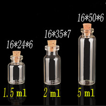 Mini Clear Glass Bottles With Cork Small Tiny Vials Jars Containers Cute Wishing Bottle Jewelry Pendant 100pcs Free Shipping 2024 - buy cheap