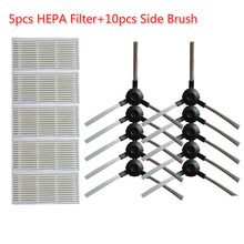 15pcs/lot Side Brush*10+HEPA Filter*5 for Panda X600 pet Kitfort KT504 Robotic Robot Vacuum Cleaner Parts 2024 - buy cheap