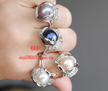 4 colores Charmful-Anillo de perlas de agua dulce para dedo, accesorio de joyería de moda con estilo, calidad bonita, 100 Uds./lote 2024 - compra barato