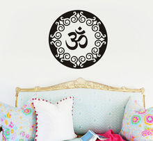 OM Yoga Symbol Wall Decals Religious Mandala Pattern Wall Sticker Home Decor Bedroom Removable Vinyl Decal Mural Wallpaper ZA463 2024 - buy cheap