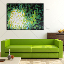 Pinturas al óleo hechas a mano para decoración de sala de estar, pintura Pop abstracta moderna única, verde, blanco y rojo, envío gratis 2024 - compra barato