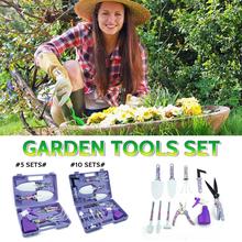 5 Pieces Lightweight Gardening Tools Kit Non-slip Handle Garden Hand Tools With Anti-rust Shovel Scissor Harrow Water Sprayer 2024 - buy cheap