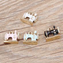 10pcs New Arrival Sewing Machines With Rhinestone Oil Drop Pendant Fit For Bracelet DIY Fashion Jewelry Accessories 2024 - buy cheap
