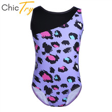 ChicTry Kids Girls Leopard Printed Professional Gymnastics Leotard Sleeveless Ballet Leotard Sports Bodysuit Children Dance Wear 2024 - buy cheap