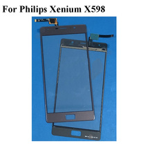 High quality For Philips Xenium X598 TouchScreen Digitizer X 598 Capacitive Touch Screen Glass panel with Flex Cable 2024 - buy cheap