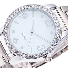 2019 новые женские роскошные Брендовые Часы из нержавеющей стали модные женские часы с кристаллами кварцевые наручные часы с Циферблатом из нержавеющей стали 2024 - купить недорого