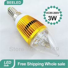 10pcs/lot LED Candle bulb lamp Aluminum shell E14 3W/4W Cold white/warm white Free shipping Wholesale home lighting AC85-265V 2024 - buy cheap