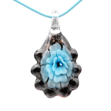 Glass Jewelry Flower Leaf Murano 1PCS Glass Pendant Lampwork Glass Pendant Necklace Free Shipping 2024 - buy cheap