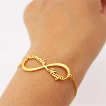 Gold Chain Custom Infinity Symbol Bracelet For Women Personalized Two Name Erkek Bileklik Wedding Jewelry Bridesmaid Gifts 2024 - buy cheap
